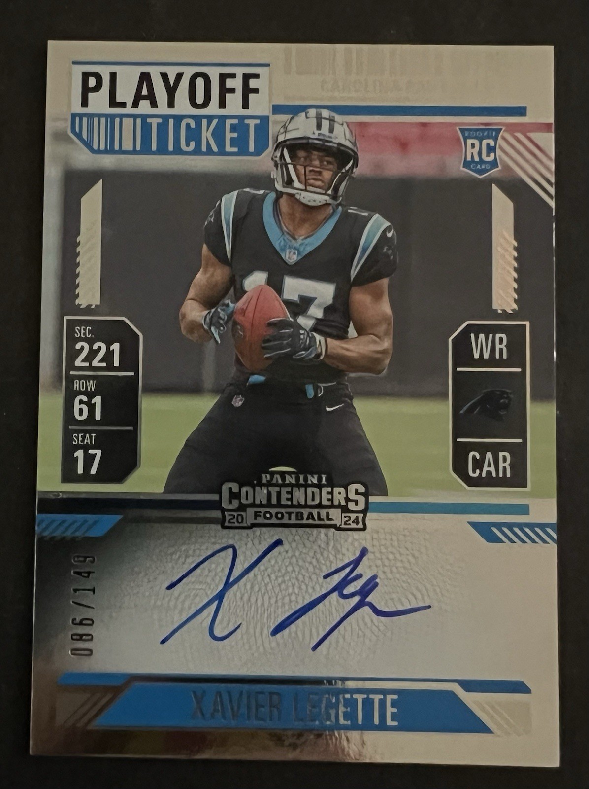 2024 PANINI CONTENDERS RC #107 XAVIER LEGETTE PLAYOFF TICKET AUTO 086/149
