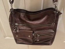 Fossil Brown Sutter Pebbled Leather Crossbody Handbag Purse