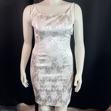 Vintage Jessica McClintock Gunne Sax White Brocade Dress Size 9 USA. 80s 90s