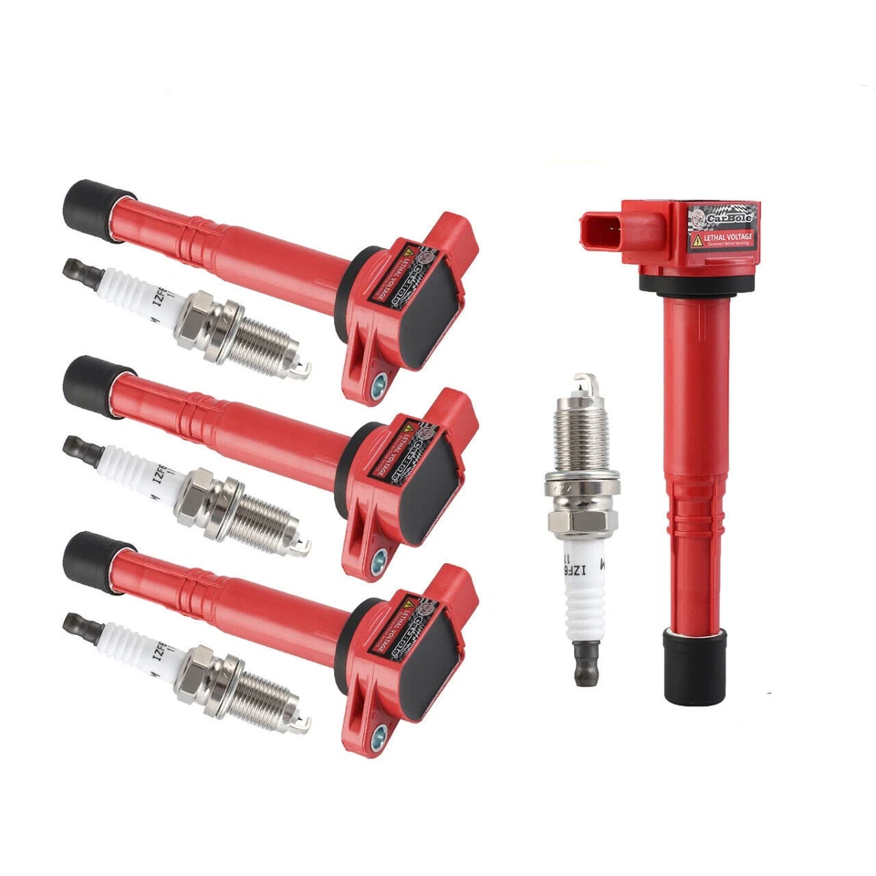 Paquete de 4 bobinas de bujías de alto rendimiento para Honda Accord CR-V Element 2,4 L l4 Foto 3 de 4