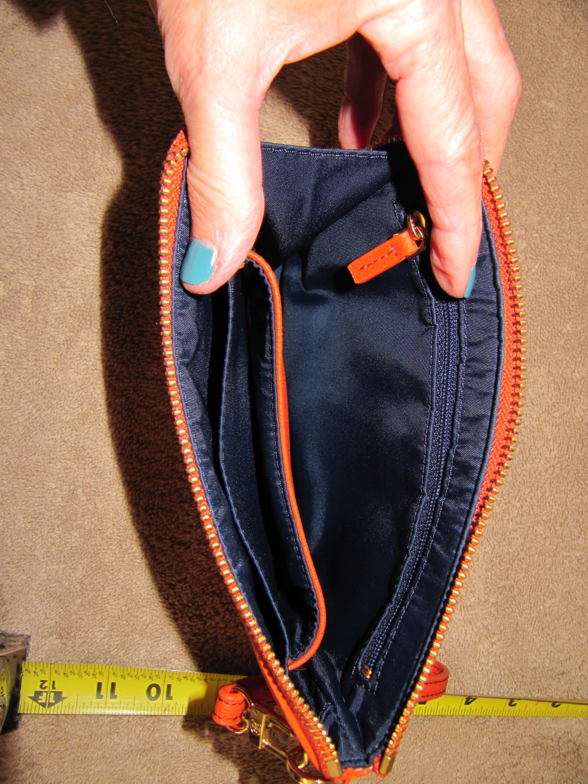 Tori Burch Kerrington Applique Wristlet Orange Detachable strap  thumbnail 3