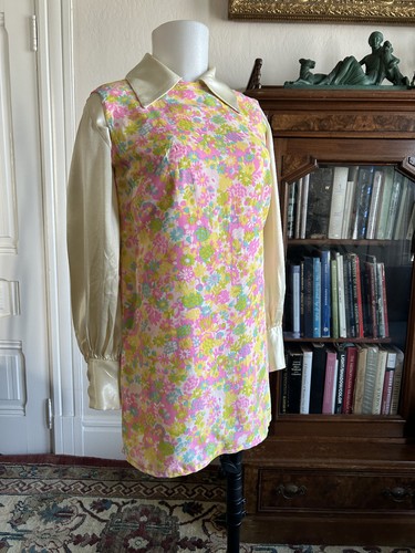 Vintage 60s Scooter Dress Colorful Floral Mod Handmade Go Go Micro Mini Sundress, $66 - Photo 3