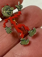 Reddy Kilowatt Screw Earring Lapel Clip Vintage Lightening Power Advertising 50s