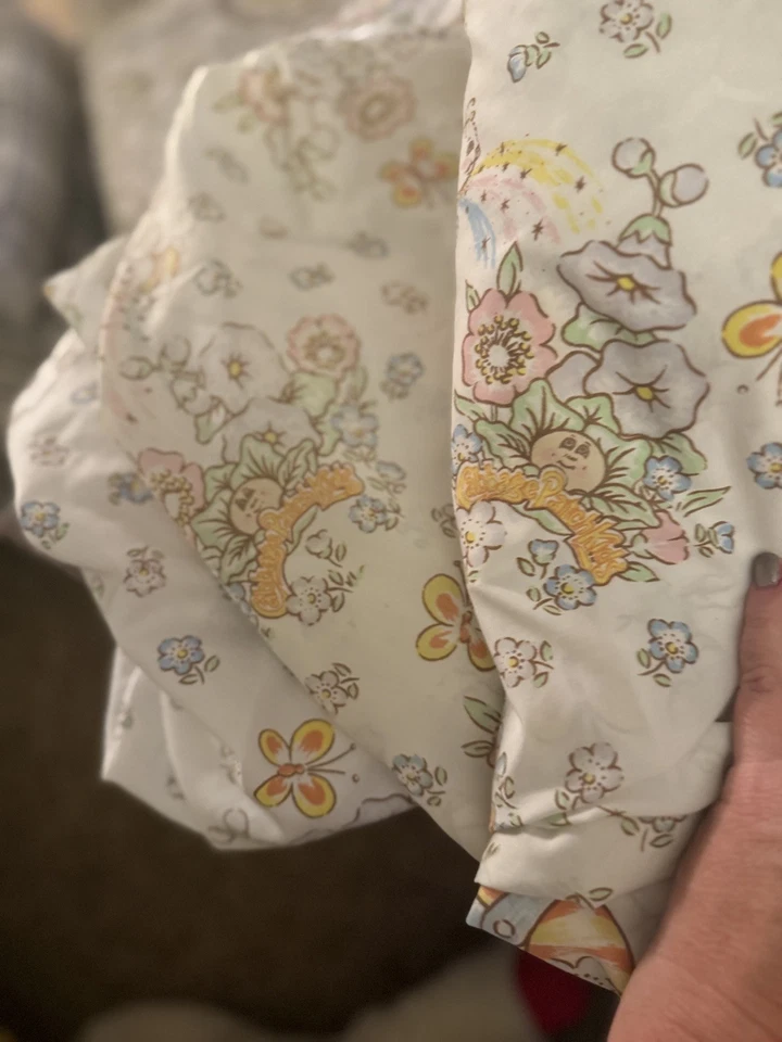 Vintage Cabbage Patch Kids 2 Lençóis 2 Twin Fitted Flat 1 travesseiro falso 1983 - Imagem 2 de 4