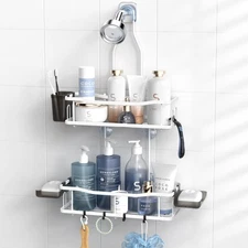Hanging Shower Caddy Bathroom Organizer: Rustproof Shower Shelf Racks Over Sh...
