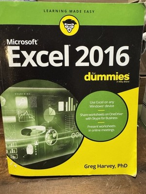 Microsoft Excel 2016 For Dummies Greg Harvey PhD Paperback Wiley