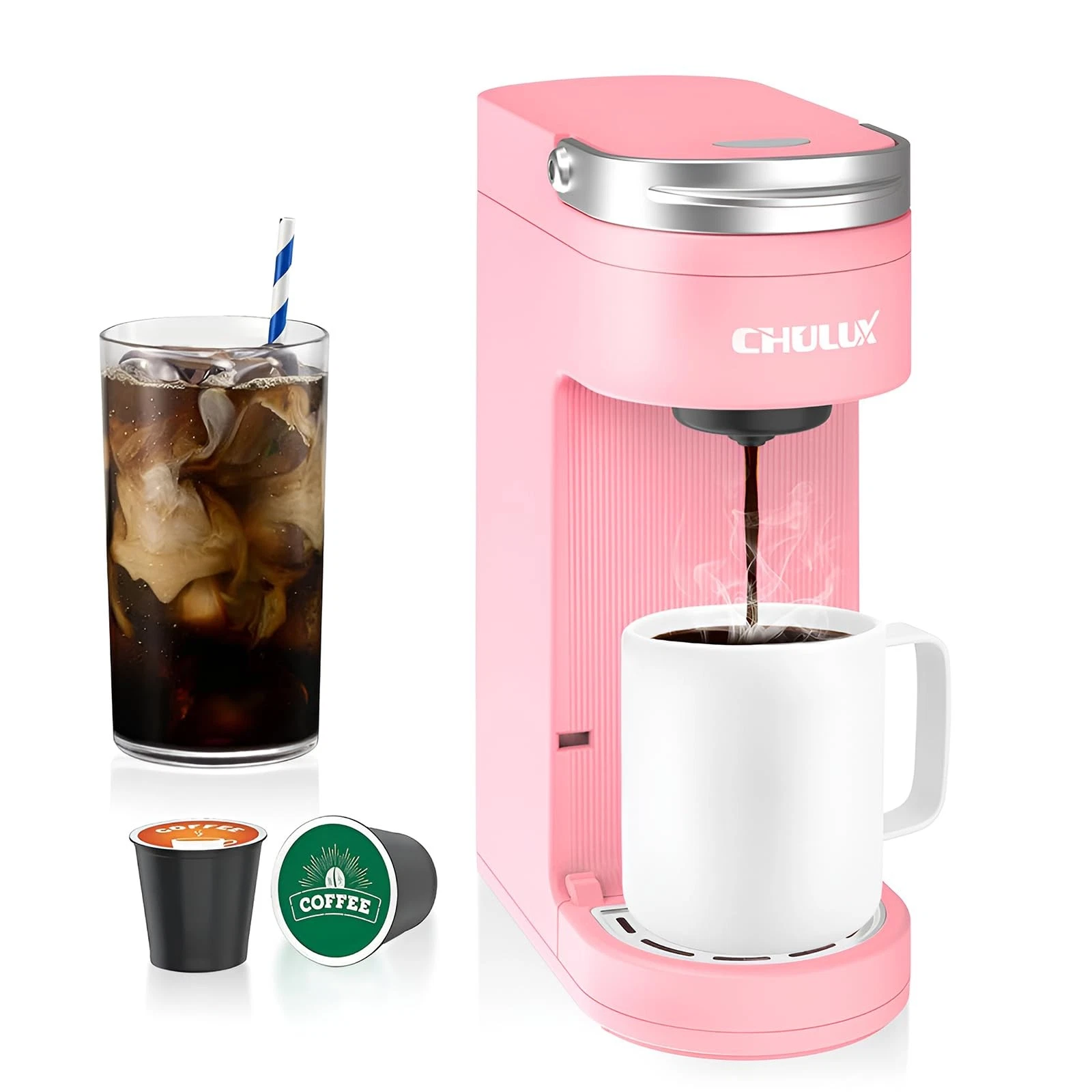 CHULUX Slim Single Serve Coffee Maker for K Pods, One Cup Coffee Maker Fits 7...
Opens in a new wind