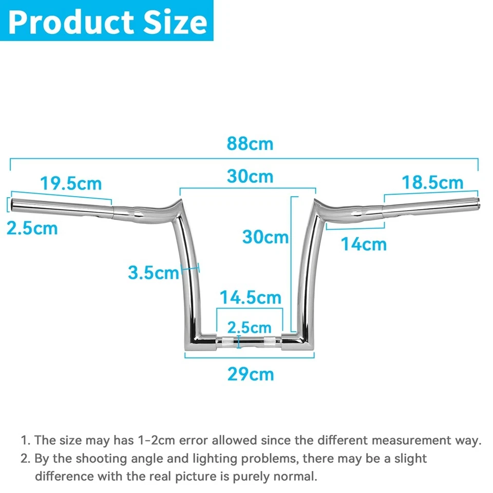 12'' Rise Ape Hanger Handlebar Fit For Yamaha XV1700 Road Star Warrior Foto 4 de 4