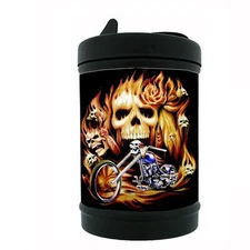 Black Metal Car Ashtray Skull Design-014