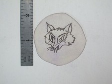 vtg 1960s 70s Tattoo Flash acetate stencil Animals Fox Head AN2