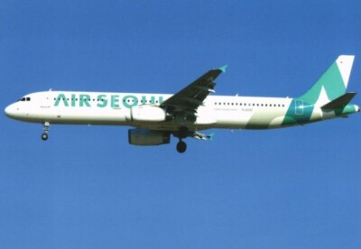 Air Seoul Airbus A321 HL8281 @ Seoul Incheon - postcard