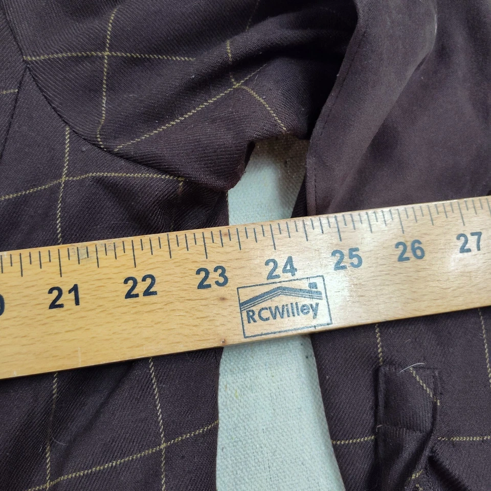 NORTON STUDIO Mujer Marrón Tostado Franela Cuadros Botón Camisa Chaqueta Elástica Talla 16 Foto 4 de 4