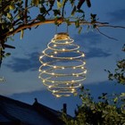 Large Solar Garden Light Spiral LED Outdoor Hanging Beehive Lantern Wired Lamp