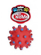 Hunde Spikey Dental Ball L rund ca. 11cm quietschendes Spielzeug Hund rot