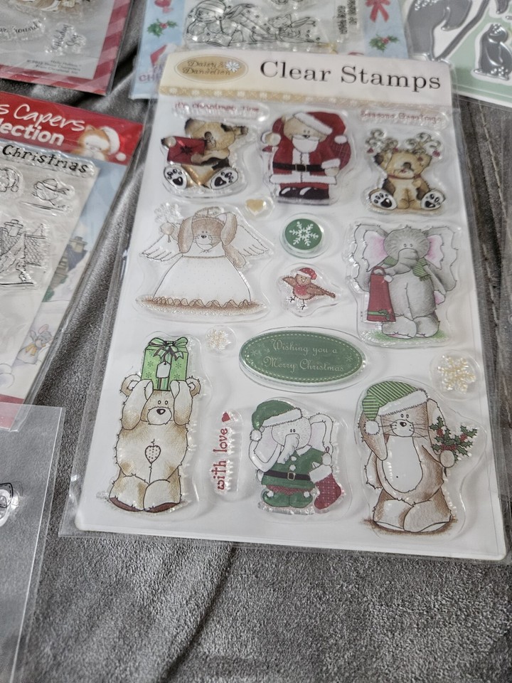 Cute Christmas Rubber Stamp & die Bundle, Card Making & Papercraft [1