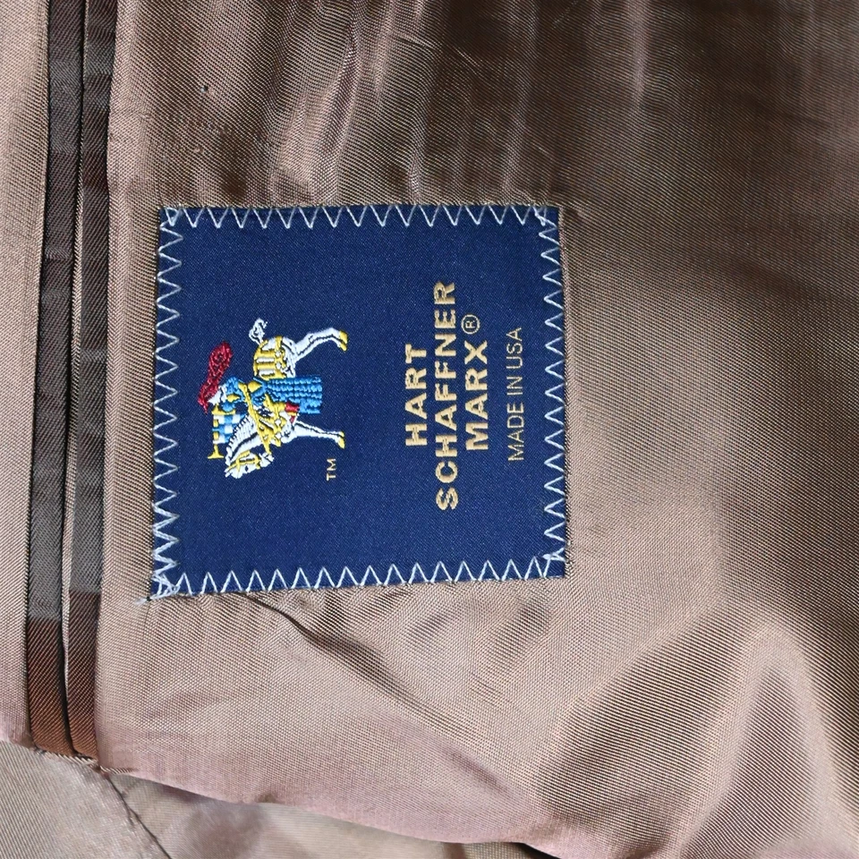 Hart Schaffner Marx 44R Verde Cuadros Hecho en EE. UU. Lana Hombre Traje Chaqueta Abrigo Deportivo Foto 4 de 4