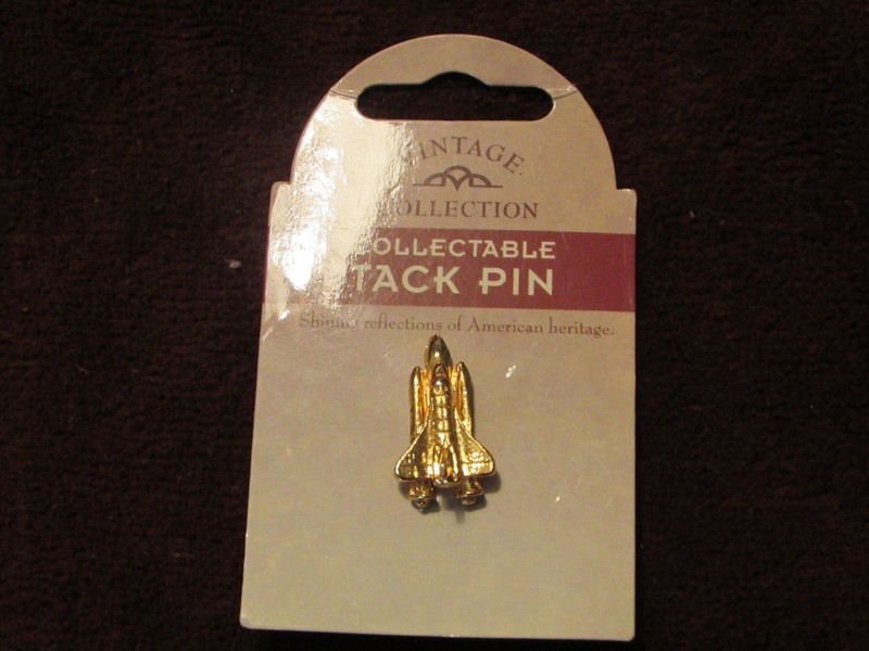 Vintage Collection Space Shuttle Pin/Tie Tack Gold Tone - New