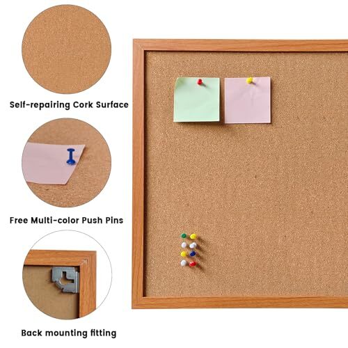 Cork Bulletin Board for Wall 24” x 18” Bulletin Board Cork Board Wall eBay