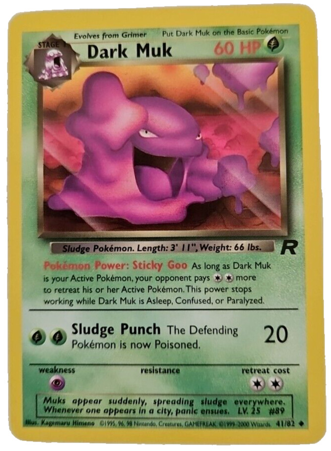 Pokemon TCG Wizards Of The Coast Dark Muk Team Rocket Card #41 Never Played!