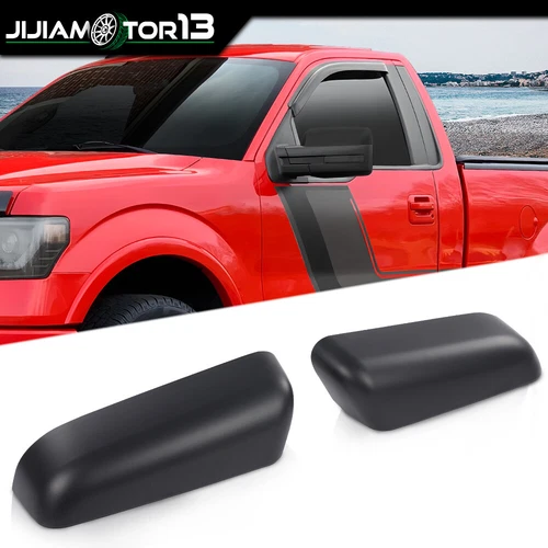 Pair Mirror Covers Primed Black Left & Right Side Fit For 2009-2014 Ford F150