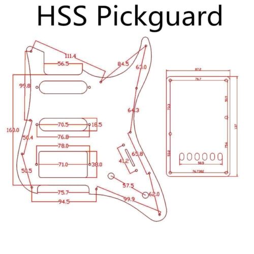 Placa posterior de golpeador para guitarra HSS se adapta a guitarra Yamaha PACIFICA rejilla negra/blanca - Imagen 2 de 5