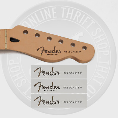 Fender Tele Waterslide Guitar Neck Headstock Decals (Set of 3)