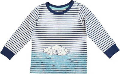 NEU! Blue Seven Baby Langarmshirt Gr. 80/ 12-18 Monate weiß-blau gestreift