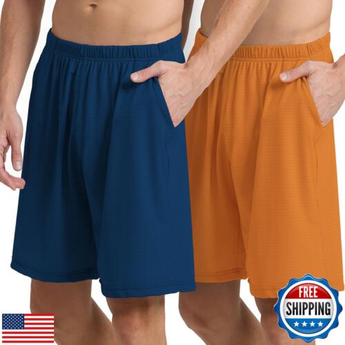 Aroveea Mens Athletic Running Shorts 2 Pack Quick Dry with Pocket Gym Workout