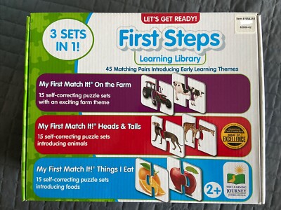 First Steps Learning Library 3 Sets In 1 On the Farm, Heads Tails, Things I Eat