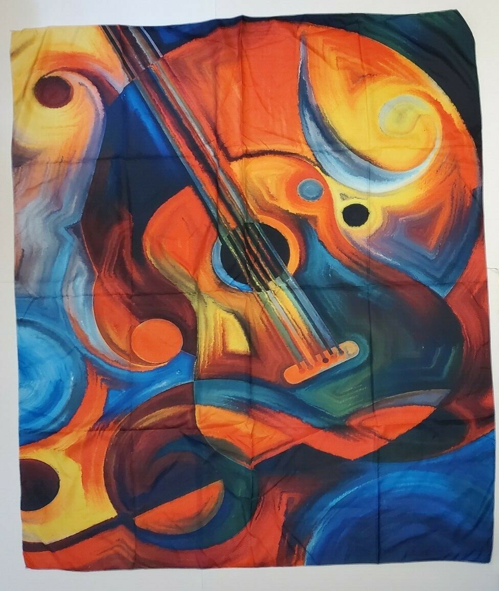 Psychedelic Colorful Guitar Music Tapestry Wall Cover Decor 56"x 48