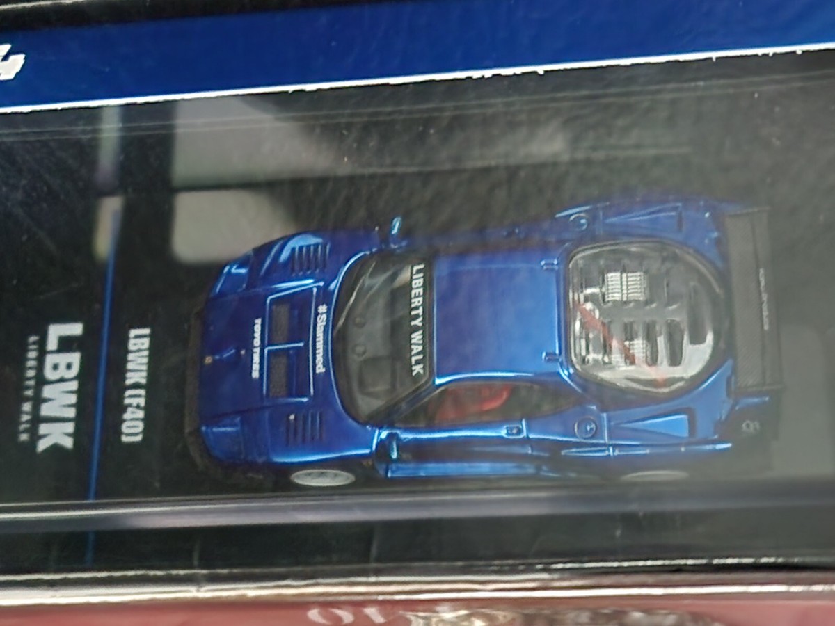 Inno64 Ferrari Liberty Walk LB F40 Chrome Blue Chase Model 1/64 UK