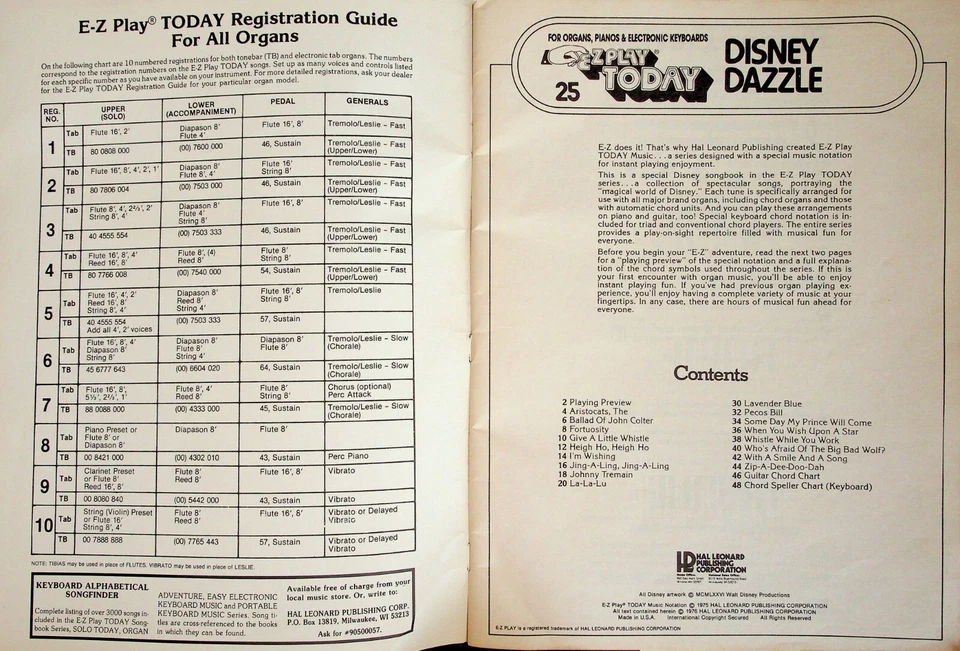 Disney Dazzle EZ To Play Piano Organ Sheet Music Song Book - Image 2 of 4