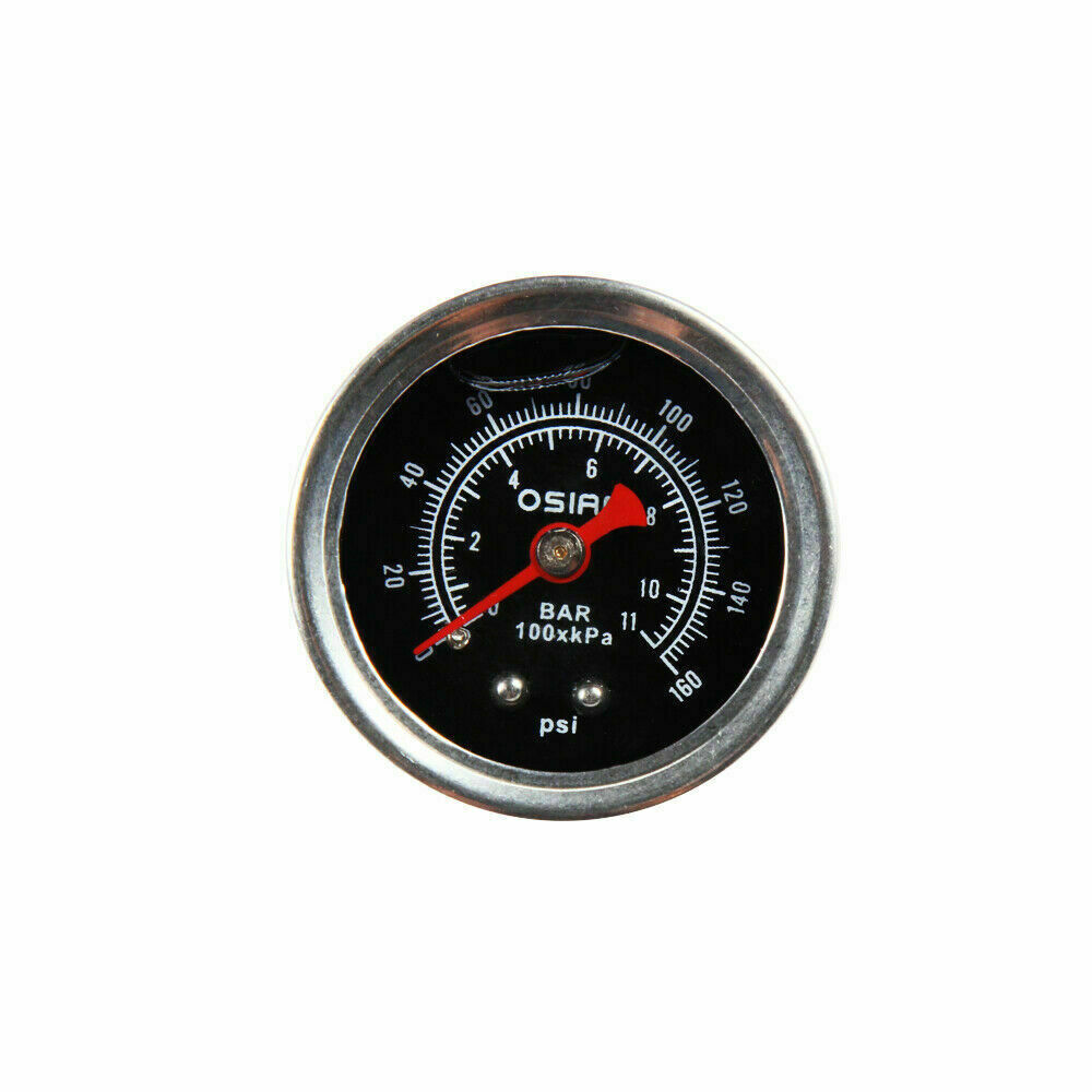 Adjustable Fuel Pressure Regulator 160psi Gauge + AN6 Oil Hose End ...