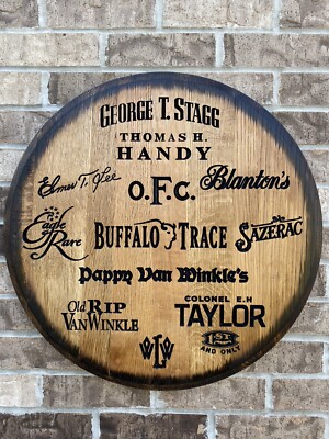 (Ky Multiple) Bourbon Barrel Head/ KY Bourbon Barrel Whiskey Head -Carved