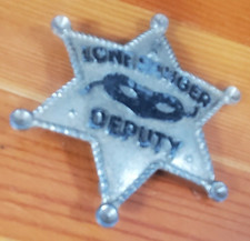 The Lone Ranger Deputy Metal Badge 6 Point Star Pinback Mask Emblem