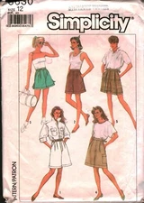 8630 Vintage Simplicity Sewing Pattern Misses Front Pleated Shorts OOP 1980s Sew