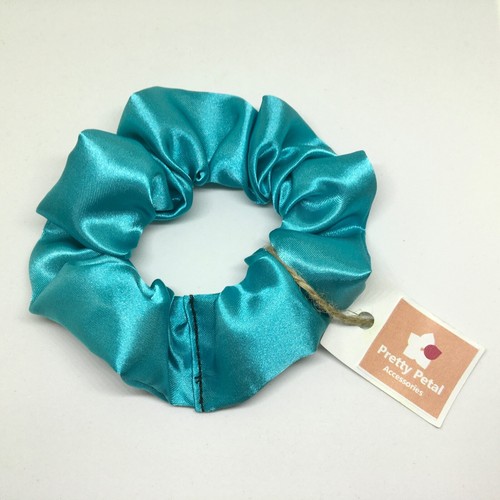 Satin Blue Purple Black Red White Pink Green Dance Hair Ties Elastic Scrunchies - Picture 32 of 53
