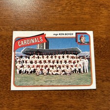 #244 St. Louis Cardinals Ken Boyer Team checklist 1980 Topps  A62