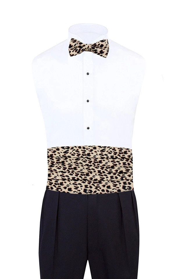 Conjunto de pañuelos de pajarita con estampado animal de leopardo para hombre formales fiestas bodas Foto 2 de 4