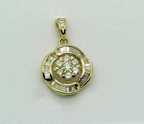 2.00Ct Round Cut VVS1 Diamond Flower Pendant 14K Yellow Gold Over 18" Free Chain - Picture 2 of 3