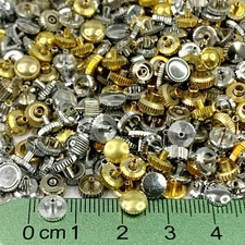 25 Watch Crowns 6-7mm Silver Gold Watchmakers Repair Lot Repair Spares For Parts