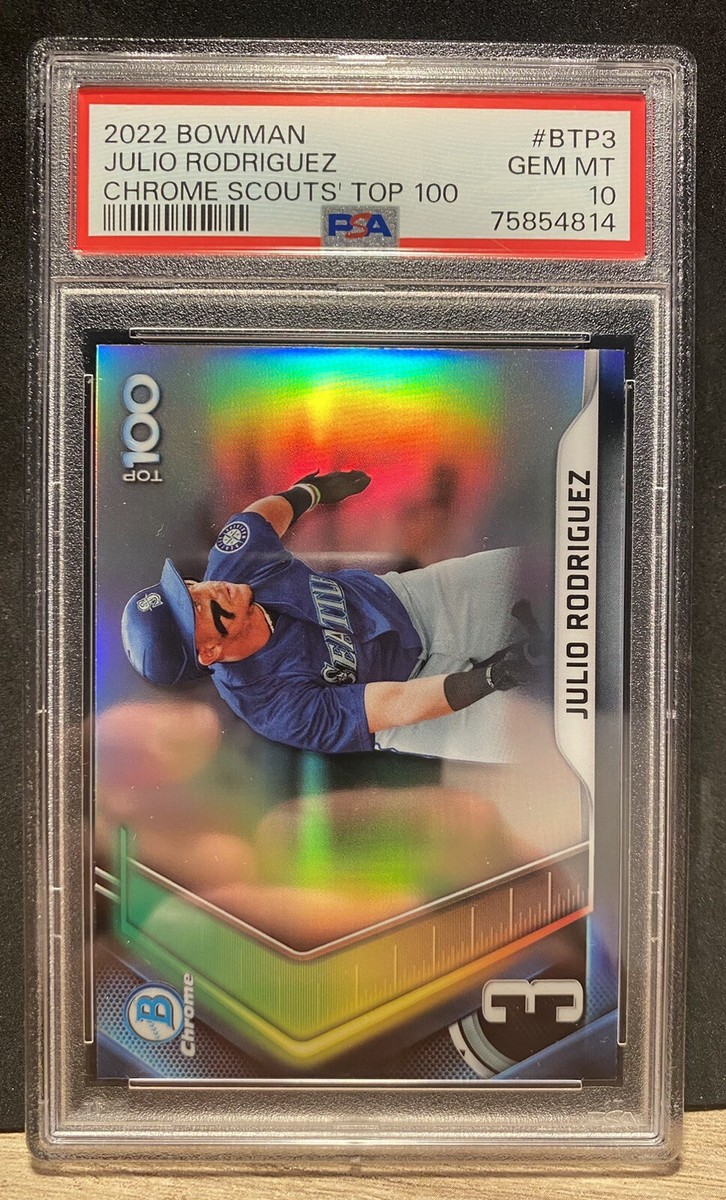 2022 Bowman Chrome Scouts Top 100 Julio Rodriguez #BTP3 PSA 10 Gem