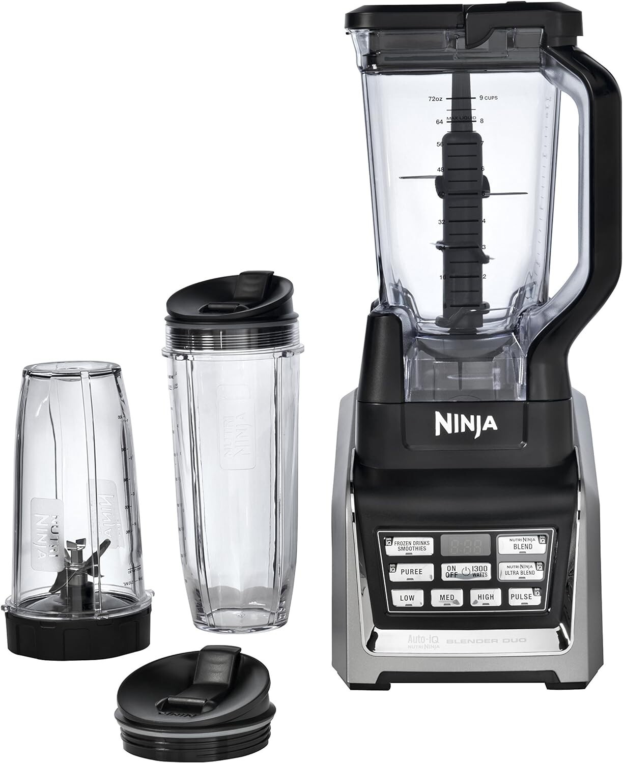 Ninja Nutri Blender Duo with Auto-iQ 72 oz 3 Speed Black BL6