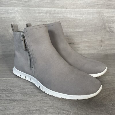 Cole Haan Stiefel Damen grau UK Größe 5,5 weiches Nubukleder Knöchel Zerogrand Schuhe