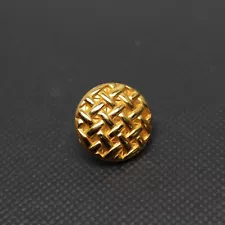 London Badge & Button Co Blazer Button Tartan Weave Brass Gold Plate Small 15mm