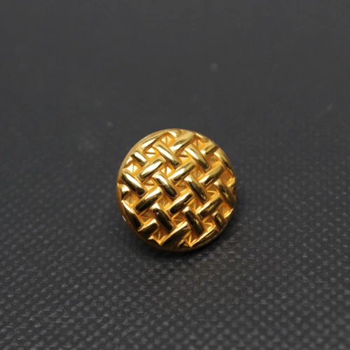 London Badge & Button Co Blazer Button Tartan Weave Brass Gold Plate Small 15mm