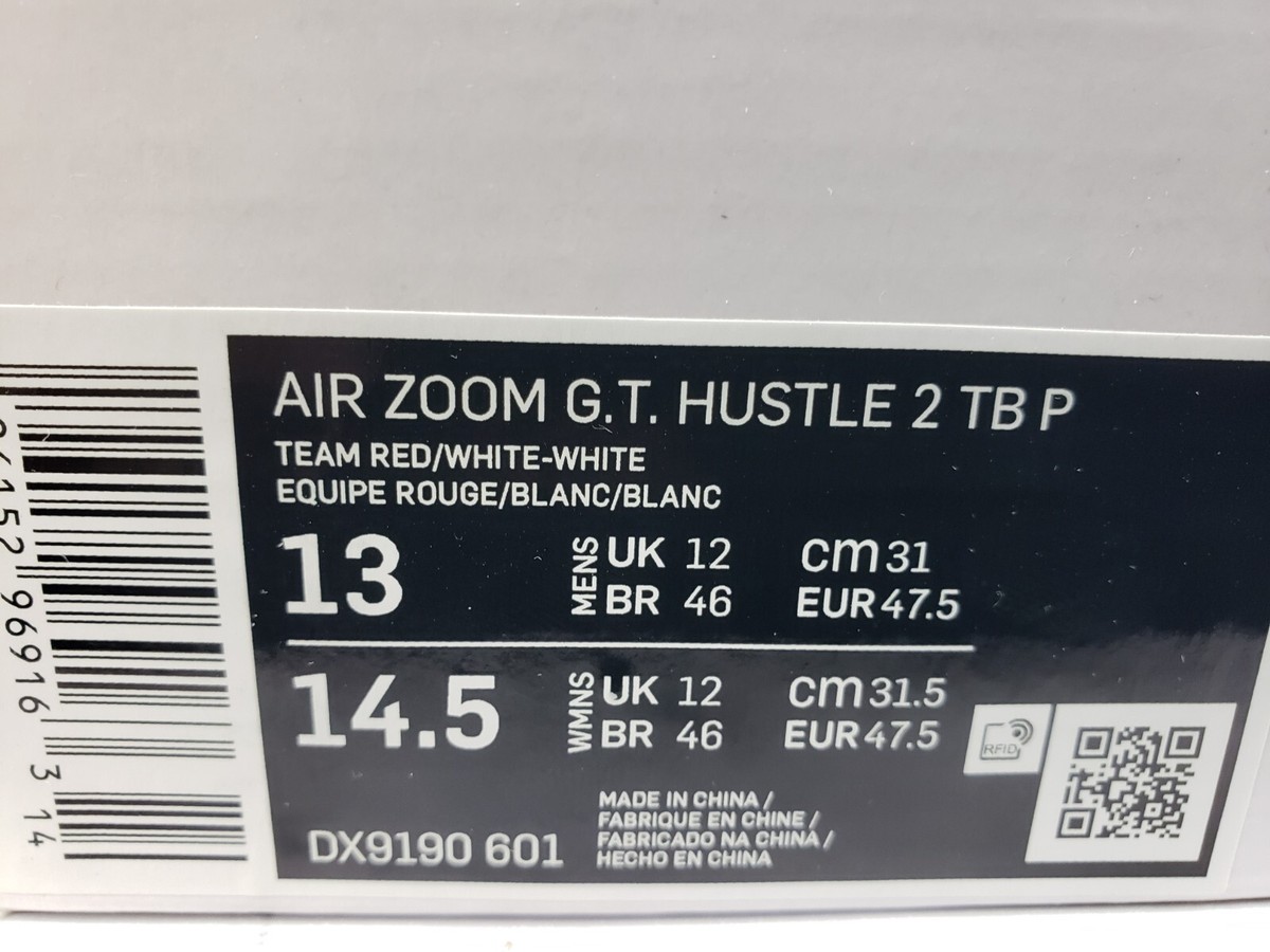Nike Air Zoom GT Hustle 2 TB P Team Red Mens Size 13 DX9190 Nike Air Zoom GT Hustle 2 TB P Team Red Mens Size 13 DX9190