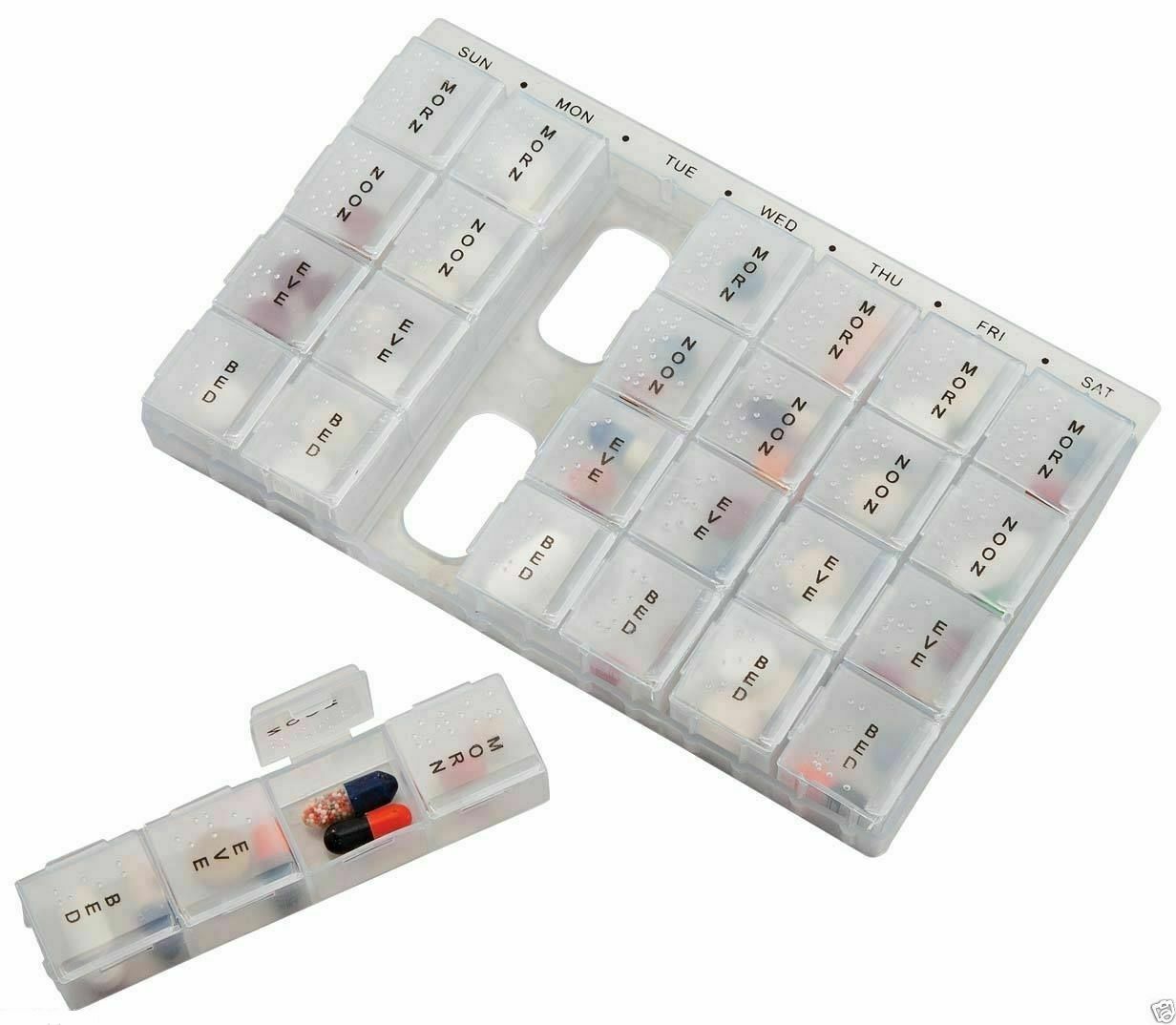 Monthly Pill Box 7 Days Pill Box Weekly Tablet/Medicine Organiser/Dispenser/Box