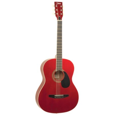 Johnson JG-100-SRD Student Dreadnought Acoustic Guitar, Metallic Sparkle Red