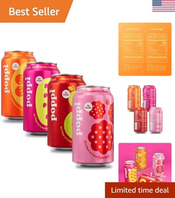 12oz Sparkling Prebiotic Soda - Low Calorie Variety with 4 Delightful Flavors